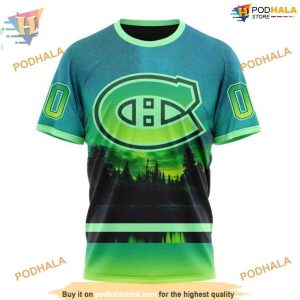 Custom Design With Northern Light Full Printed NHL Montreal Canadiens Hoodie 3D 3
