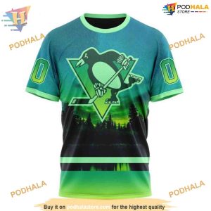 Custom Design With Northern Light Full Printed NHL Pittsburgh Penguins Hoodie 3D 3