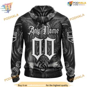Custom Design With Skull Art NHL Los Angeles Kings Hoodie 3D 2