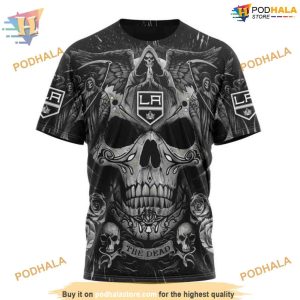 Custom Design With Skull Art NHL Los Angeles Kings Hoodie 3D 3