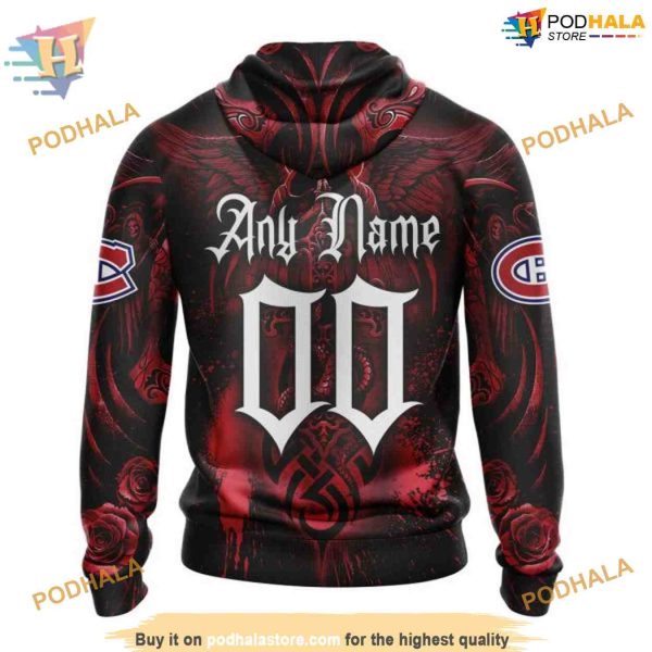 Custom Design With Skull Art NHL Montreal Canadiens Hoodie 3D