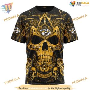 Custom Design With Skull Art NHL Nashville Predators Hoodie 3D 3