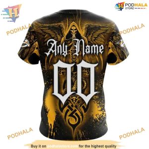 Custom Design With Skull Art NHL Nashville Predators Hoodie 3D 4