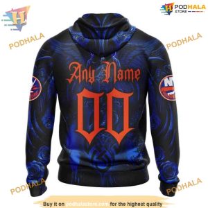 Custom Design With Skull Art NHL New York Islanders Hoodie 3D 2