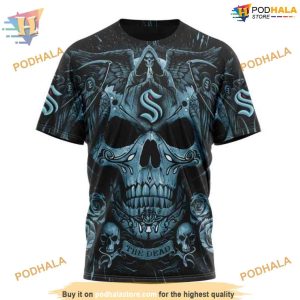 Custom Design With Skull Art NHL Seattle Kraken Hoodie 3D 3