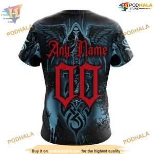 Custom Design With Skull Art NHL Seattle Kraken Hoodie 3D 4