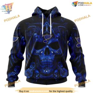 Custom Design With Skull Art NHL St Louis Blues Hoodie 3D Sweatshirt 1