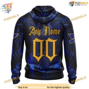 Custom Design With Skull Art NHL St Louis Blues Hoodie 3D Sweatshirt 2