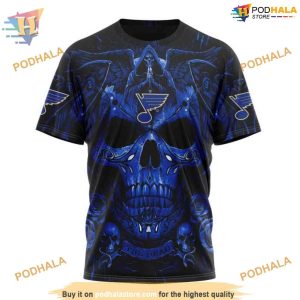 Custom Design With Skull Art NHL St Louis Blues Hoodie 3D Sweatshirt 3
