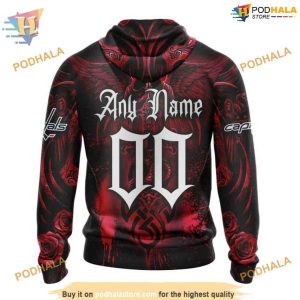 Custom Design With Skull Art NHL Washington Capitals Hoodie 3D 2