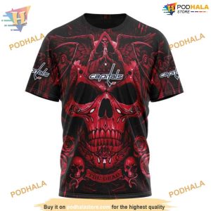 Custom Design With Skull Art NHL Washington Capitals Hoodie 3D 3