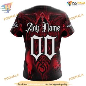 Custom Design With Skull Art NHL Washington Capitals Hoodie 3D 4