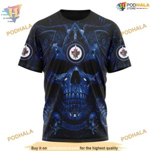 Custom Design With Skull Art NHL Winnipeg Jets Hoodie 3D Shirt 3