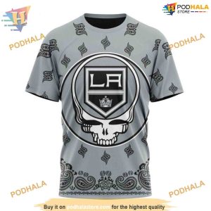 Custom Grateful Dead Design NHL Los Angeles Kings Hoodie 3D 3