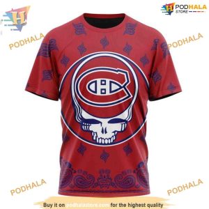 Custom Grateful Dead Design NHL Montreal Canadiens Hoodie 3D 3
