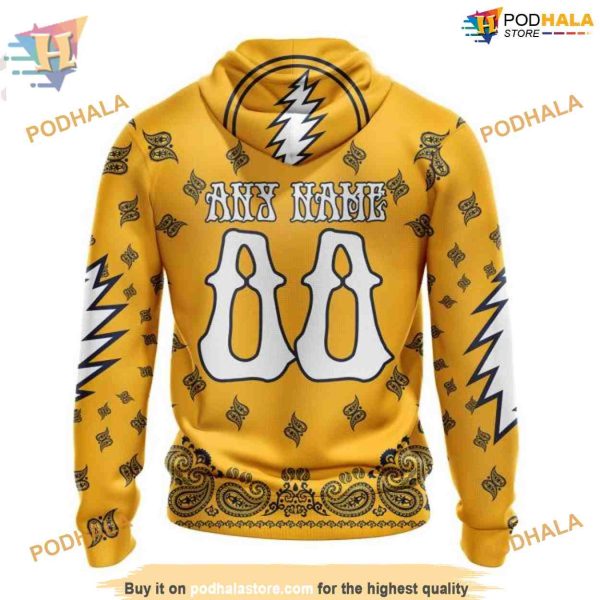 Custom Grateful Dead Design NHL Nashville Predators Hoodie 3D