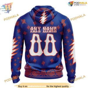 Custom Grateful Dead Design NHL New York Islanders Hoodie 3D 2
