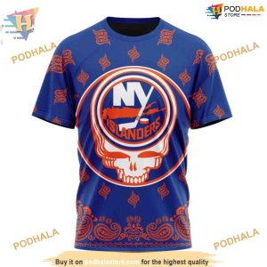 Custom Grateful Dead Design NHL New York Islanders Hoodie 3D 3