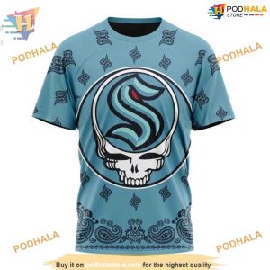 Custom Grateful Dead Design NHL Seattle Kraken Hoodie 3D 3