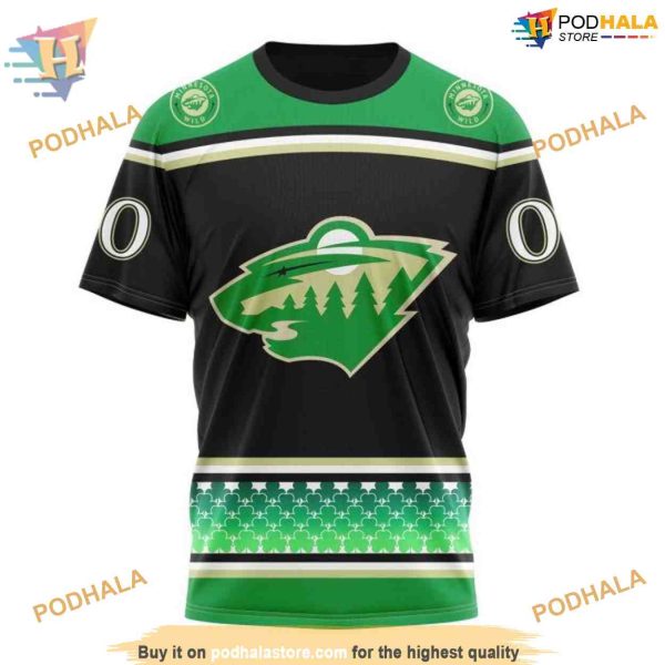 Custom Hockey Celebrate St Patrick’s Day NHL Minnesota Wild Hoodie 3D