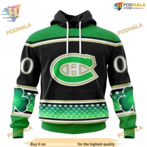 Custom Hockey Celebrate St Patrick's Day NHL Montreal Canadiens Hoodie 3D 1