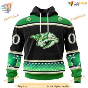Custom Hockey Celebrate St Patrick's Day NHL Nashville Predators Hoodie 3D 1