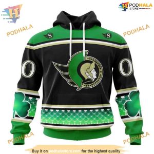 Custom Hockey Celebrate St Patrick's Day NHL Ottawa Senators Hoodie 3D 1