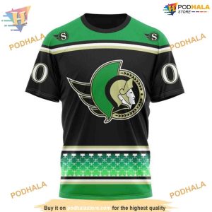 Custom Hockey Celebrate St Patrick's Day NHL Ottawa Senators Hoodie 3D 3