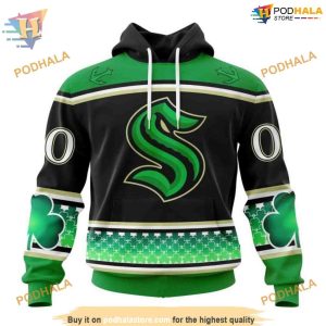 Custom Hockey Celebrate St Patrick's Day NHL Seattle Kraken Hoodie 3D