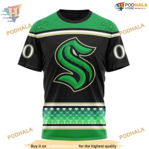Custom Hockey Celebrate St Patrick's Day NHL Seattle Kraken Hoodie 3D 3