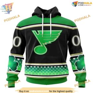 Custom Hockey Celebrate St Patrick's Day NHL St Louis Blues Hoodie 3D 1