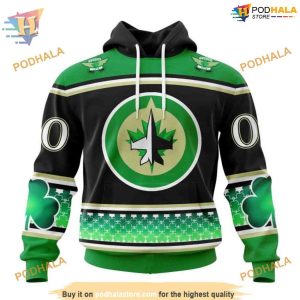 Custom Hockey Celebrate St Patrick's Day NHL Winnipeg Jets Hoodie 3D