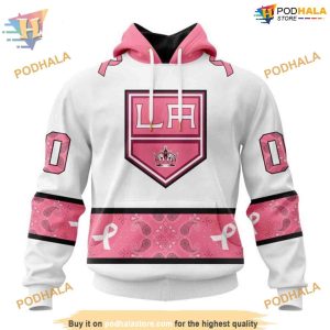 Custom IN OCTOBER WE WEAR PINK BREAST CANCER NHL Los Angeles Kings Hoodie 3D 1