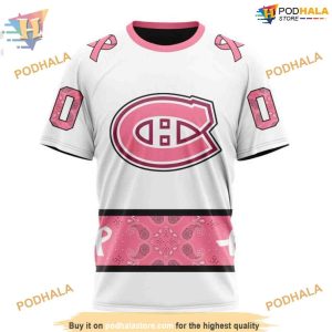 Custom IN OCTOBER WE WEAR PINK BREAST CANCER NHL Montreal Canadiens Hoodie 3D 3