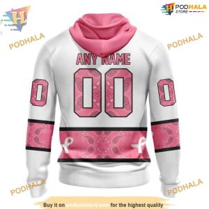 Custom IN OCTOBER WE WEAR PINK BREAST CANCER NHL Nashville Predators Hoodie 3D 2