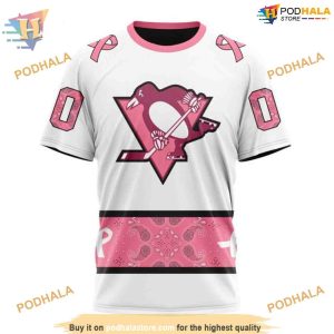 Custom IN OCTOBER WE WEAR PINK BREAST CANCER NHL Pittsburgh Penguins Hoodie 3D 3