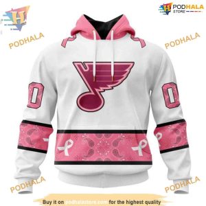 Custom IN OCTOBER WE WEAR PINK BREAST CANCER NHL St Louis Blues Hoodie 3D 1