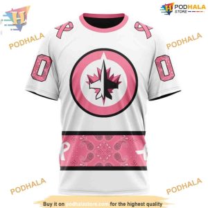 Custom IN OCTOBER WE WEAR PINK BREAST CANCER NHL Winnipeg Jets Hoodie 3D 3