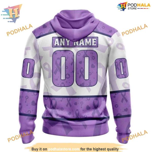 Custom Lavender Fight Cancer NHL Ottawa Senators Hoodie 3D