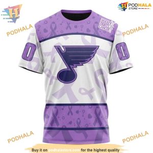 Custom Lavender Fight Cancer NHL St Louis Blues Hoodie 3D Sweatshirt 3