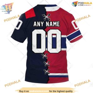 Custom Mix CFL Montreal Alouettes Jersey Style NHL Montreal Canadiens Hoodie 3D 4