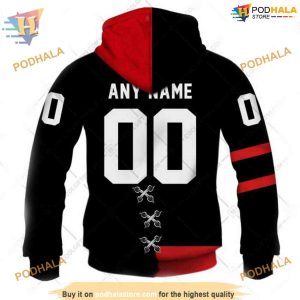 Custom Mix CFL Ottawa Redblacks Jersey Style NHL Ottawa Senators Hoodie 3D 3