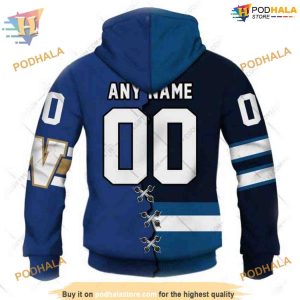 Custom Mix CFL Winnipeg Blue Bombers Jersey Style NHL Winnipeg Jets Hoodie 3D 3