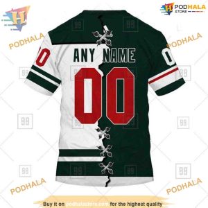 Custom Mix Jersey 2023 Style NHL Minnesota Wild Hoodie 3D 4