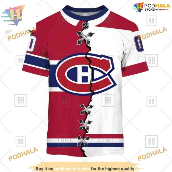 Custom Mix Jersey 2023 Style NHL Montreal Canadiens Hoodie 3D