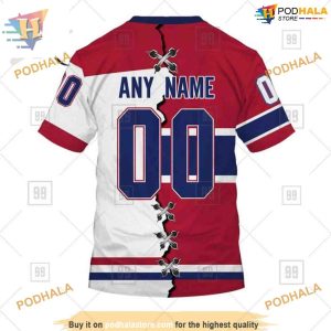 Custom Mix Jersey 2023 Style NHL Montreal Canadiens Hoodie 3D 4