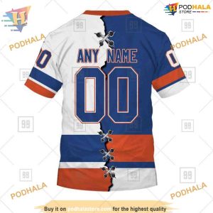 Custom Mix Jersey 2023 Style NHL New York Islanders Hoodie 3D 4