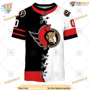 Custom Mix Jersey 2023 Style NHL Ottawa Senators Hoodie 3D 2