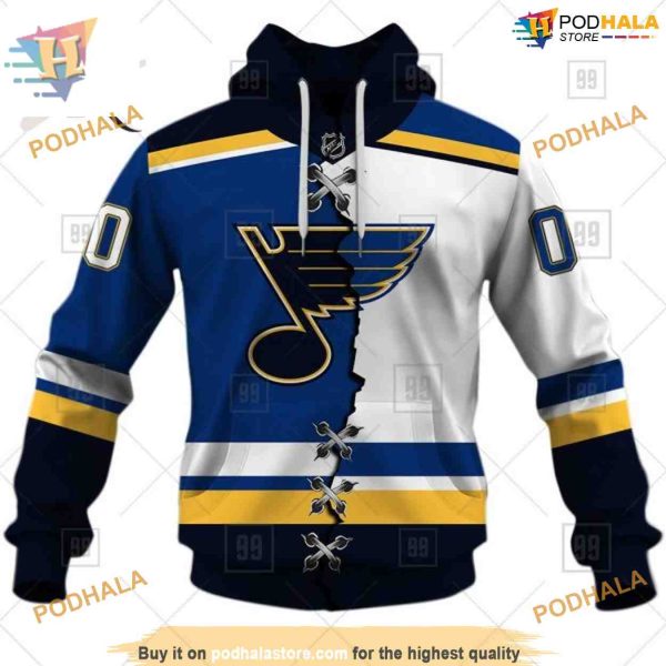 Custom Mix Jersey 2023 Style NHL St. Louis Blues Hoodie 3D Sweatshirt