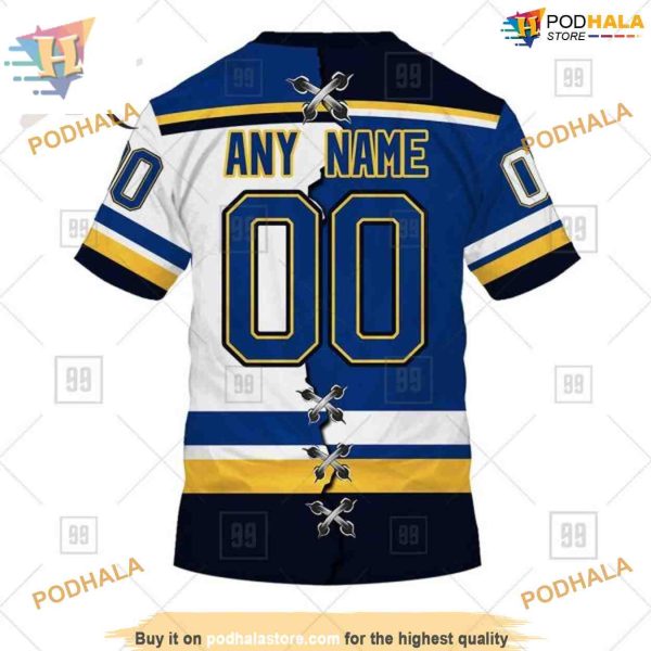 Custom Mix Jersey 2023 Style NHL St. Louis Blues Hoodie 3D Sweatshirt